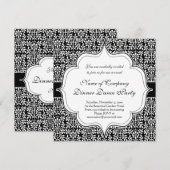 Kunst en ambachten Elegant Black en White Floral Kaart (Voorkant / Achterkant)