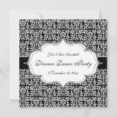 Kunst en ambachten Elegant Black en White Floral Kaart (Achterkant)