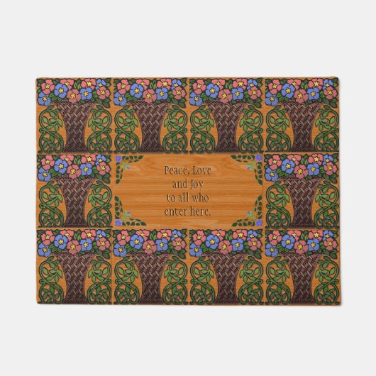 Kunst en ambachten Mand van Petunia's - Home Bless Deurmat (Voorkant)