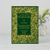 Kunst en ambachten Roycroft 1904 Floral Border Wed Folie Uitnodiging (Staand Voorkant)