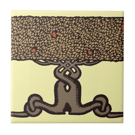 Kunst en ambachten  Roycroft Fruit Tree Hedge Tegeltje (Voorkant)