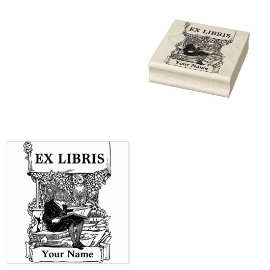  kunst en ambachten stijl ex libris Sjabloon Rubberstempel (Gestempeld)