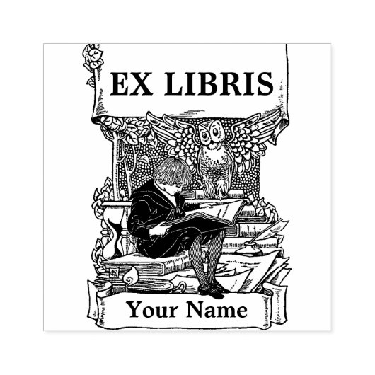 kunst en ambachten stijl ex libris Sjabloon Rubberstempel (Afrduk)