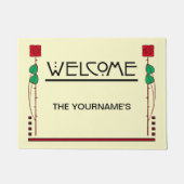 Kunst en ambachten stijl gepersonaliseerd welkom deurmat (Voorkant)