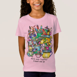 Kunst en ambachten tellen me in! Colorful Fun Kind T-shirt