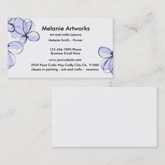 Kunst en ambachten visitekaartje (Voorkant / Achterkant)