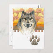 Kunst en ambachten Wolf Briefkaart (Voorkant / Achterkant)