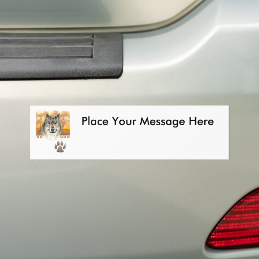Kunst en ambachten Wolf Bumpersticker (Op auto)