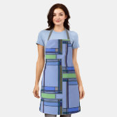 Kunst en ambachtslieden Blauw Geometrisch Schort (Gedragen)