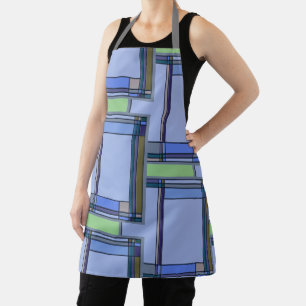 Kunst en ambachtslieden Blauw Geometrisch Schort