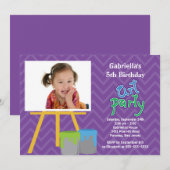 Kunst en ambachtslieden Kinder Verf Foto van Birth Kaart (Voorkant / Achterkant)