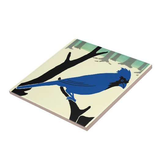 Kunst en ambachtsman 1907 Bird Ceramic Tile Tegeltje (Zijkant)