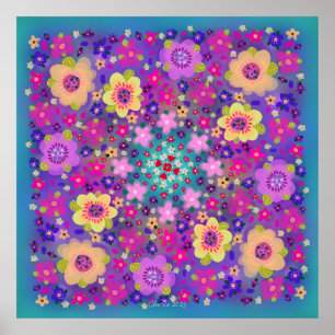 Kunst en bloemen mooi poster