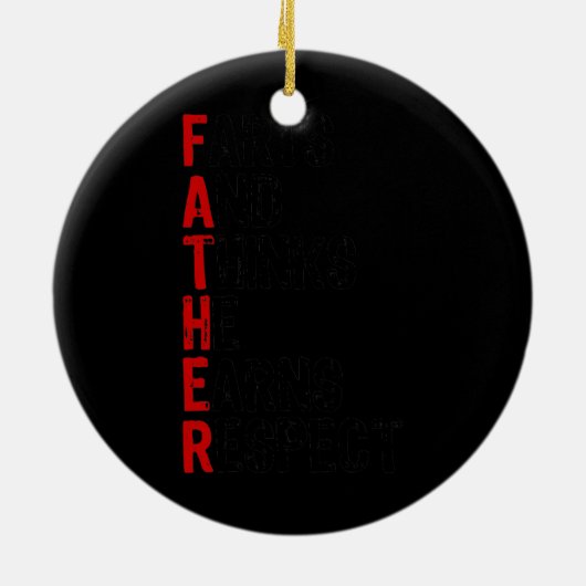 Kunst en denkt dat hij vaderdag respecteert keramisch ornament (Achterkant)