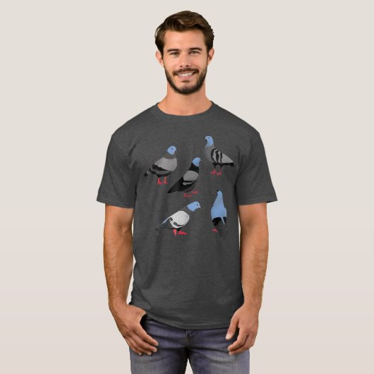 Kunst en Dingen Pigeons T-shirt (Voorkant volledig)