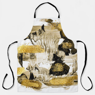 Kunst en goud. Rendy kleur met gouden verf en s Schort