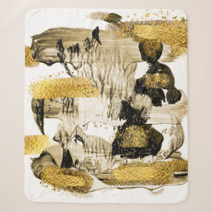 Kunst en goud. Rendy kleur met gouden verf en s Sherpa Deken