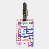 Kunst en inspiratie van creatieve persoonlijkheid bagagelabel (Voorkant verticaal)