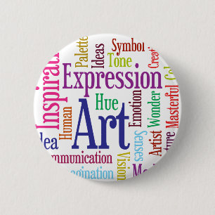 Kunst en inspiratie van creatieve persoonlijkheid  ronde button 5,7 cm