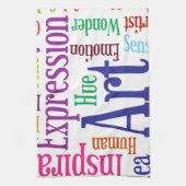 Kunst en inspiratie van creatieve persoonlijkheid theedoek (Verticaal)