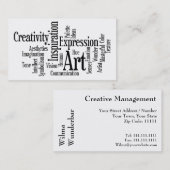Kunst en inspiratie Visitekaartje voor Creative Pr (Voorkant / Achterkant)