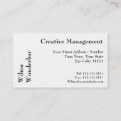 Kunst en inspiratie Visitekaartje voor Creative Pr (Achterkant)