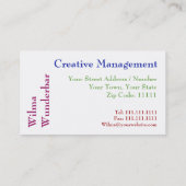 Kunst en inspiratie Visitekaartje voor Creative Pr (Achterkant)