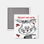 Kunst en konijn personaliseren magneet (Voorkant / Achterkant)