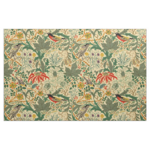 Kunst- en kraamvogels en bloemen Patroon van Voyse Stof