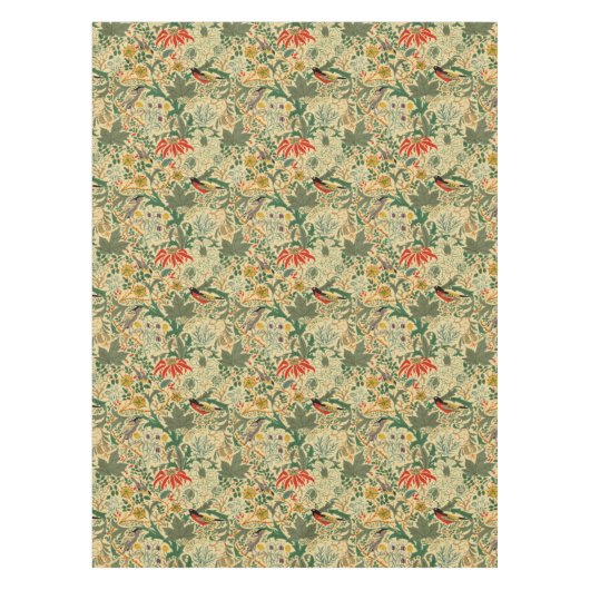 Kunst- en kraamvogels en bloemen Patroon van Voyse Tafelkleed (Voorkant)