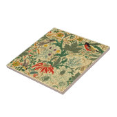 Kunst- en kraamvogels en bloemen Patroon van Voyse Tegeltje (Zijkant)