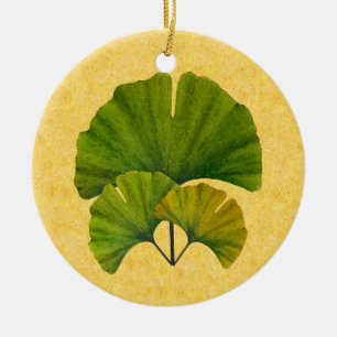 Kunst en kunstwerk Ginkgo laat design Keramisch Ornament