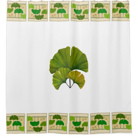 Kunst en kunstwerk Ginkgo-ontwerp Douchegordijn (Voorkant)