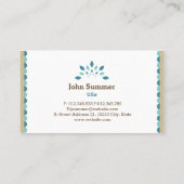 Kunst en kunstwerk visitekaartje (Achterkant)