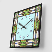 Kunst en kunstwerken, wandklok in glas (Hoek)