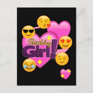 Kunst en meiden van Emojis Birthday Briefkaart