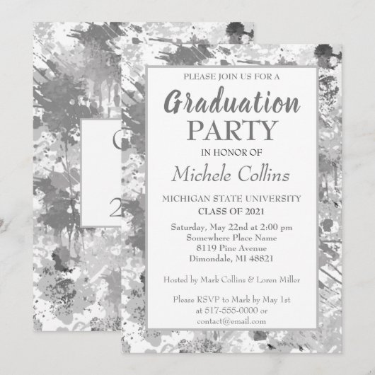 Kunst en stijlvol feest kaart (Voorkant / Achterkant)