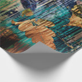 kunst en waterverf najaar kleurrijke achtergrond cadeaupapier (Hoek)