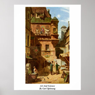 Kunst en wetenschap door Carl Spitzweg Poster