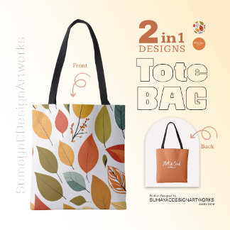 Kunst en Ziel Sinaasappel Bladeren 2 in 1 Canvas t Tote Bag