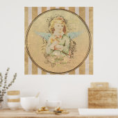 kunst , engelmeisje met vogel door liefde te gene poster (Keuken)