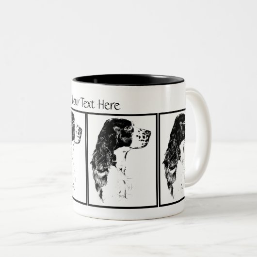 kunst Engels Springer Spaniel Tweekleurige Koffiemok (Voorkant rechts)