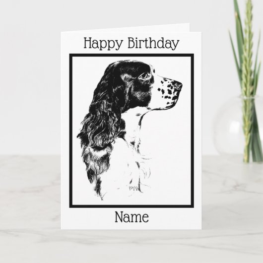 Kunst Engels Springer Spaniel Verjaardag Kaart (Voorkant)