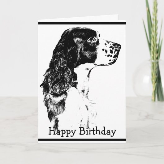 Kunst Engels Springer Spaniel Verjaardag Kaart (Voorkant)