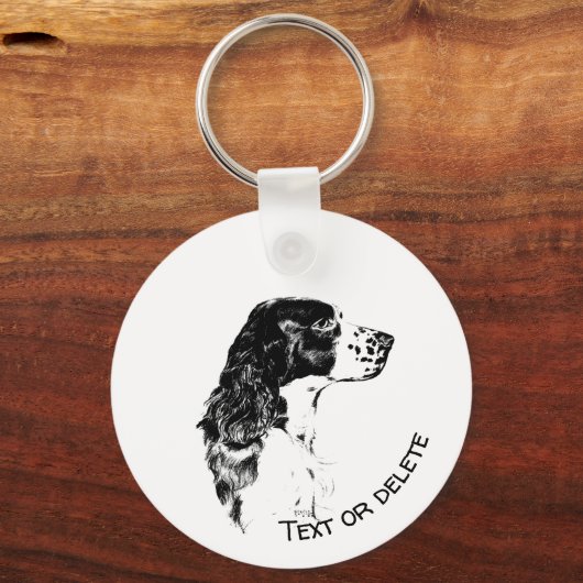 kunst Engelstalig Springer Spaniel - Gepersonalis Sleutelhanger (Achterkant)