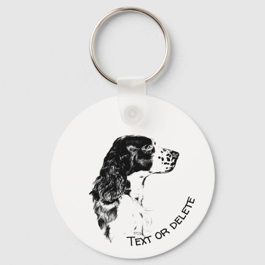 kunst Engelstalig Springer Spaniel - Gepersonalis Sleutelhanger (Achterkant)
