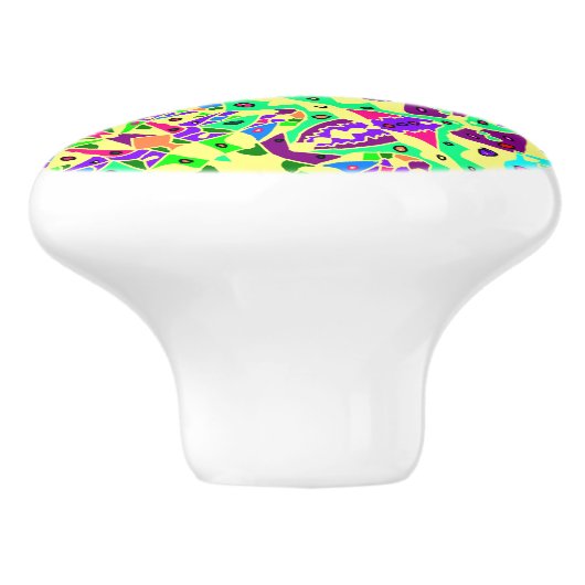 KUNST FANTASTISCHE MULTI GEKLEURDE STUKJES IN STUK KERAMISCHE KNOP (Zijkant)