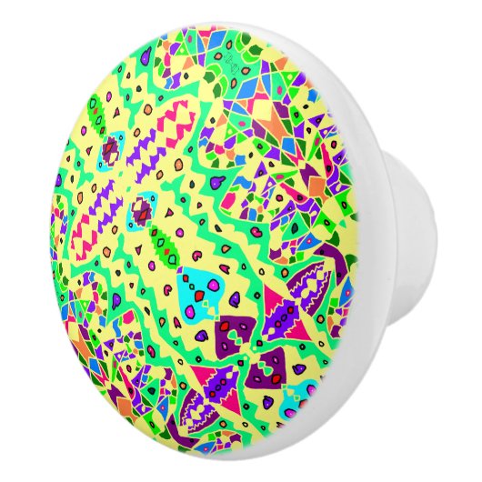 KUNST FANTASTISCHE MULTI GEKLEURDE STUKJES IN STUK KERAMISCHE KNOP (Rechts)