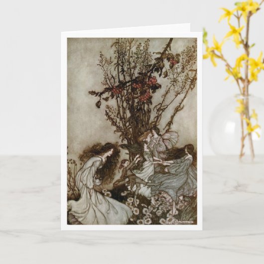  kunst - feeën voelen zich dansend, kaart (Gele Bloem)