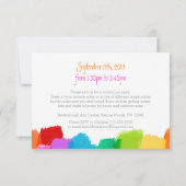 Kunst feest schilderij 5e verjaardag party uitnodi kaart (Achterkant)